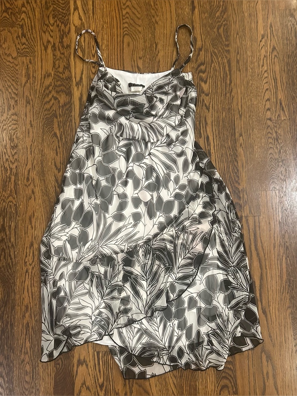 Y2K B. Smart Tropical Cowl Neck Midi Dress